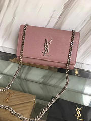 YSL MONOGRAM KATE GRAIN DE POUDRE EMBOSSED LEATHER Pink 5021 24cm - 6