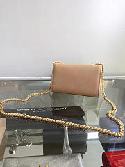 YSL MONOGRAM KATE IN GRAIN DE POUDRE EMBOSSED LEATHER Apricot 5026 17cm - 4