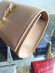 YSL MONOGRAM KATE IN GRAIN DE POUDRE EMBOSSED LEATHER Apricot 5026 17cm - 6