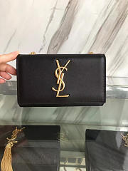 YSL MONOGRAM KATE Gold Hardware Smooth Leather Black 5032 17cm - 5