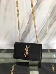YSL MONOGRAM KATE Gold Hardware Smooth Leather Black 5032 17cm - 4