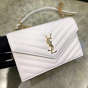 YSL MONOGRAM COLLEGE Gold Hardware in White 5061 19cm - 5