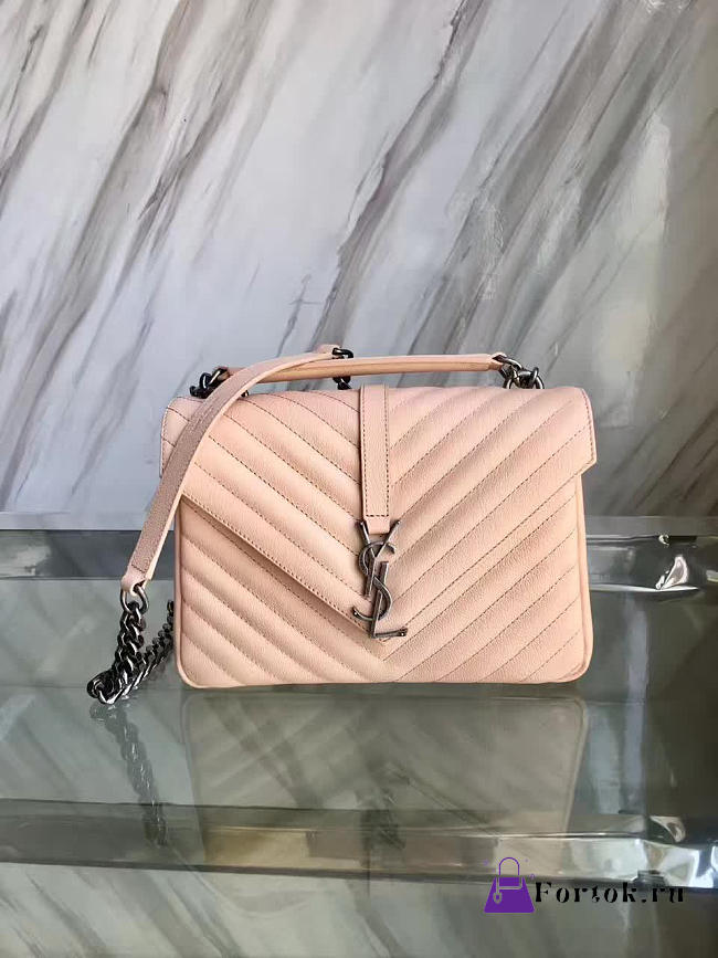 YSL MONOGRAM College Metal Hardware Pink 5077 24cm - 1