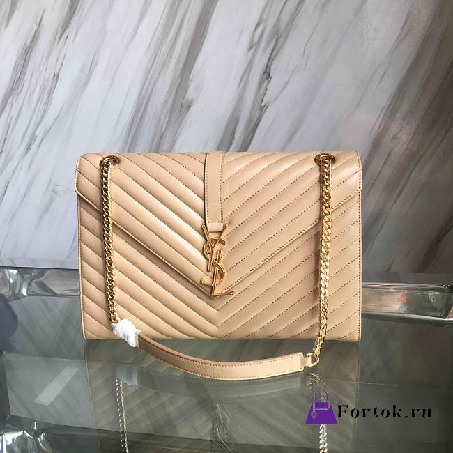 YSL MONOGRAM College Gold Hardware Apricot 5080 31cm - 1
