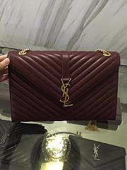 YSL MONOGRAM College Gold Hardware Red Wine 5082 31cm - 1