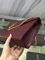 YSL MONOGRAM College Gold Hardware Red Wine 5082 31cm - 3
