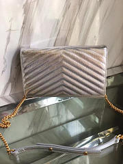 YSL ENVELOPE Chain Wallet Silver 5095 22cm - 4