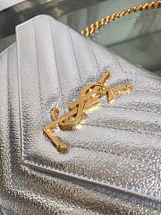 YSL ENVELOPE Chain Wallet Silver 5095 22cm - 6