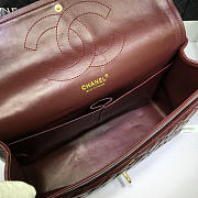 CHANEL Lambskin Leather Flap Bag Gold/Silver Hardware Maroon Red 33cm - 6