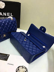 CHANEL Lambskin Leather Flap Bag Gold/Silver Blue 30cm - 5