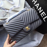 Chanel Classic Handbag Grey 25cm - 2