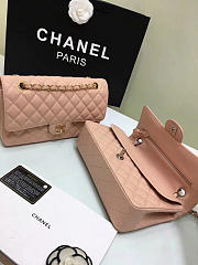 CHANEL Calfskin Leather Flap Bag Gold Pink 25cm - 2