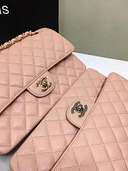 CHANEL Calfskin Leather Flap Bag Gold Pink 25cm - 3