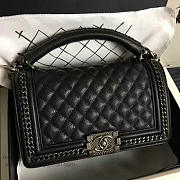 Chanel Caviar Grained Calfskin Boy Bag with Top Handle Black A14041 VS03895 - 4