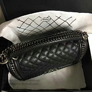 Chanel Caviar Grained Calfskin Boy Bag with Top Handle Black A14041 VS03895 - 5