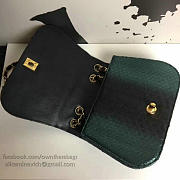 Chanel Snake Embossed Flap Shoulder Bag Green A98774 20cm - 4