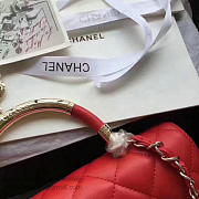 Chanel Caviar Quilted Lambskin Flap with Top Handle Red A93752 25cm  - 4