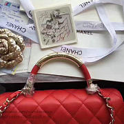 Chanel Caviar Quilted Lambskin Flap with Top Handle Red A93752 25cm  - 3