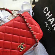 Chanel Caviar Quilted Lambskin Flap with Top Handle Red A93752 25cm  - 2
