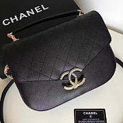 Chanel Grained Calfskin Flap Bag With Top Handle Black A93633 25cm  - 6