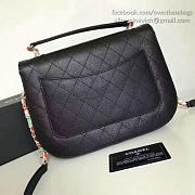 Chanel Grained Calfskin Flap Bag With Top Handle Black A93633 25cm  - 3