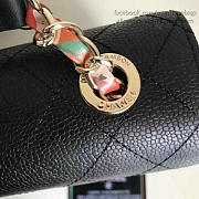 Chanel Grained Calfskin Flap Bag With Top Handle Black A93633 25cm  - 2
