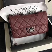 Chanel Quilted Deerskin Perfect Edge Bag Burgundy A14041 26.5cm - 3