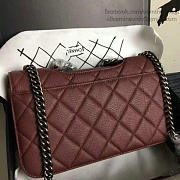 Chanel Quilted Deerskin Perfect Edge Bag Burgundy A14041 26.5cm - 5