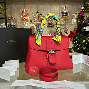 Delvaux Silk Ribbon MM Brillant Satchel Red 1514 28cm - 6