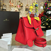 Delvaux Silk Ribbon MM Brillant Satchel Red 1514 28cm - 5