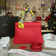 Delvaux Silk Ribbon MM Brillant Satchel Red 1514 28cm - 4