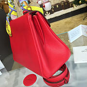 Delvaux Silk Ribbon MM Brillant Satchel Red 1514 28cm - 3