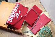 Louis Vuitton Supreme Wallet Clutch Bag Red 61276 - 5