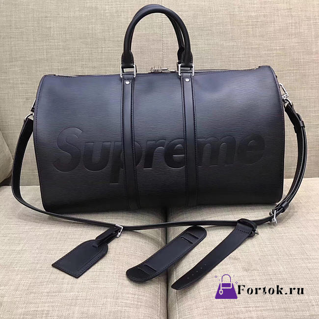 Louis Vuitton Supreme Keepall 45 Black  - 1