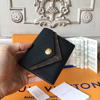 Louis Vuitton DOUBLE V COMPACT WALLET noir 3728 11cm