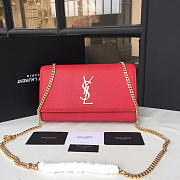 YSL MONOGRAM KATE GRAIN DE POUDRE EMBOSSED Red 4758 24cm  - 1