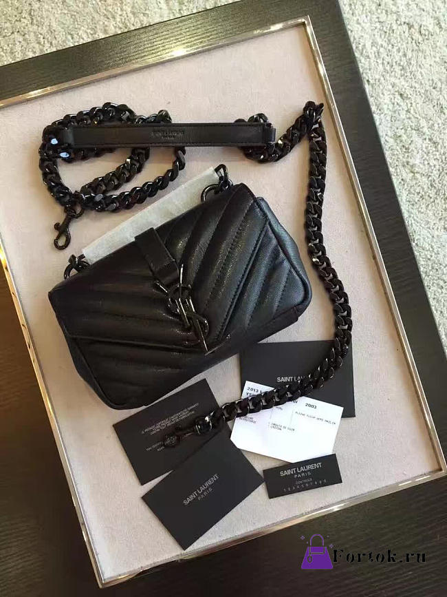 YSL MONOGRAM COLLEGE Full Black 4773 18cm  - 1