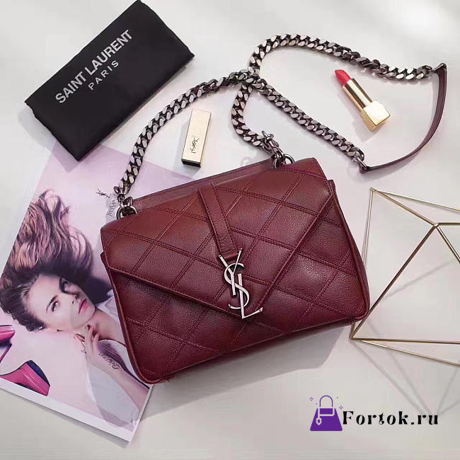 YSL MONOGRAM COLLEGE Red 4777 24cm  - 1