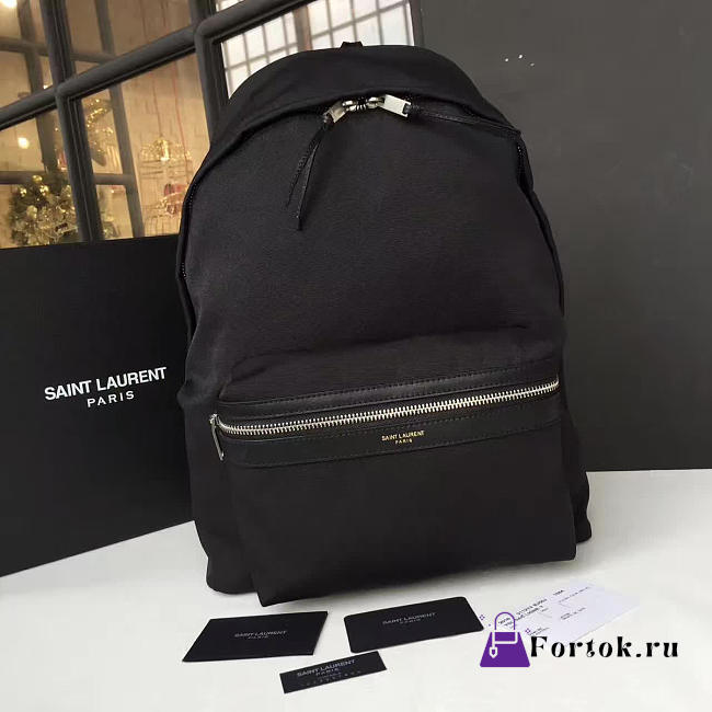 YSL Backpack Canvas Black 4830 30cm  - 1
