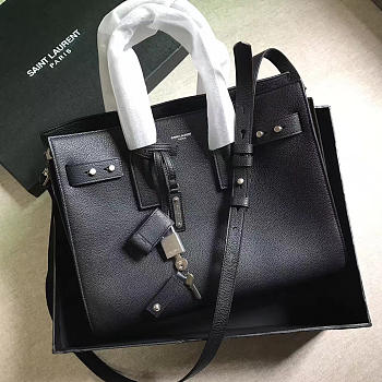 YSL Sac-De-Jour in GRAINED LEATHER Black 4904 32cm 