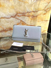 YSL MONOGRAM KATE GRAIN DE POUDRE EMBOSSED Light Blue 5006 24cm  - 1