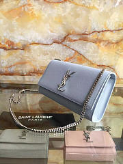 YSL MONOGRAM KATE GRAIN DE POUDRE EMBOSSED Light Blue 5006 24cm  - 5