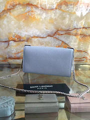 YSL MONOGRAM KATE GRAIN DE POUDRE EMBOSSED Light Blue 5006 24cm  - 4