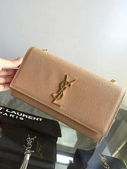 YSL MONOGRAM KATE Gold IN GRAIN DE POUDRE EMBOSSED LEATHER Apricot 5011 24cm - 5