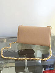 YSL MONOGRAM KATE Gold IN GRAIN DE POUDRE EMBOSSED LEATHER Apricot 5011 24cm - 3
