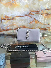 YSL MONOGRAM KATE IN GRAIN DE POUDRE EMBOSSED LEATHER 5020 17cm - 1