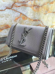 YSL MONOGRAM KATE IN GRAIN DE POUDRE EMBOSSED LEATHER 5020 17cm - 3