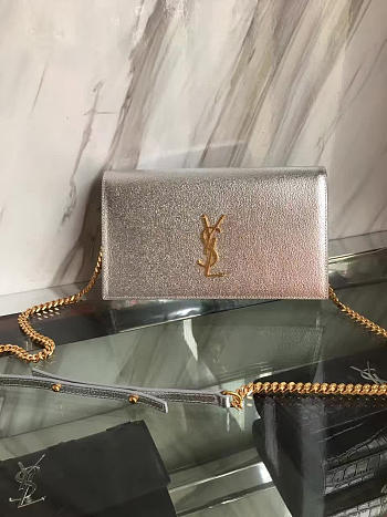 YSL MONOGRAM KATE Silver Metallic 5040 22.5cm