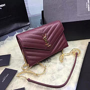 YSL MONOGRAM College Red Wine Hardware Gold 5071 19cm - 6