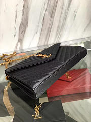 YSL ENVELOPE Gold Chain Walltet Black 5092 22cm - 3